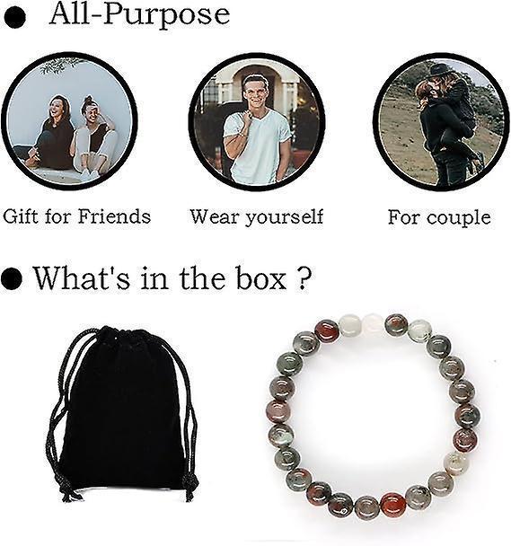 Men Women 8mm Natural Stone Bead Stretch Bracelet Healing Crystal Gemstone Beaded Bracelets - Image 3