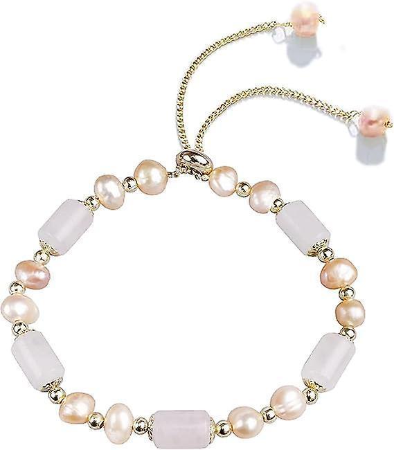 Natural Jade Pearls Bracelet Gold Wealthy Good Fortune Jade Bangle Amulet For Women, Lucky Jade Feng Shui Healing Crystal Bracelet - Image 1