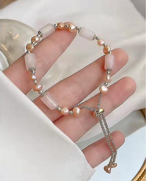 Natural Jade Pearls Bracelet Gold Wealthy Good Fortune Jade Bangle Amulet For Women, Lucky Jade Feng Shui Healing Crystal Bracelet - Image 5