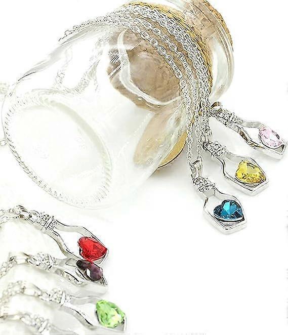 Necklaces for Women Pendant Fashion Jewelry Valentine Gift Necklace Minimalistic Alloy Heart-shaped Faux Crystal Bottle Choker Beaded Necklace Set Gif - Image 4