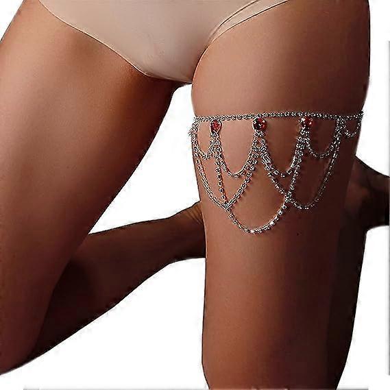 Thigh Chain Elastic Leg Chain Thigh Belt Crystal Multi-layer Leg Chain Bracelet Leg Jewelry for Women Nightclub - Image 1