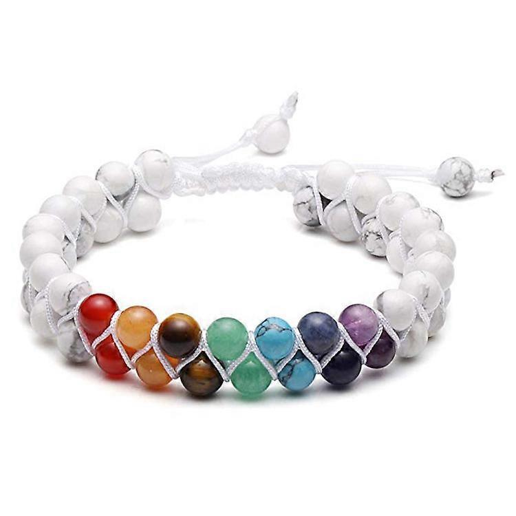 Top Plaza Bead Chakra Bracelet 7 Chakras Healing Crystals Bracelet Yoga Stone Beads Bracelets Meditation Relax Anxiety Bangle for Womens Mens - Image 1