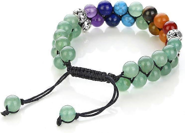 Top Plaza Bead Chakra Bracelet 7 Chakras Healing Crystals Bracelet Yoga Stone Beads Bracelets Meditation Relax Anxiety Bangle for Womens Mens - Image 5
