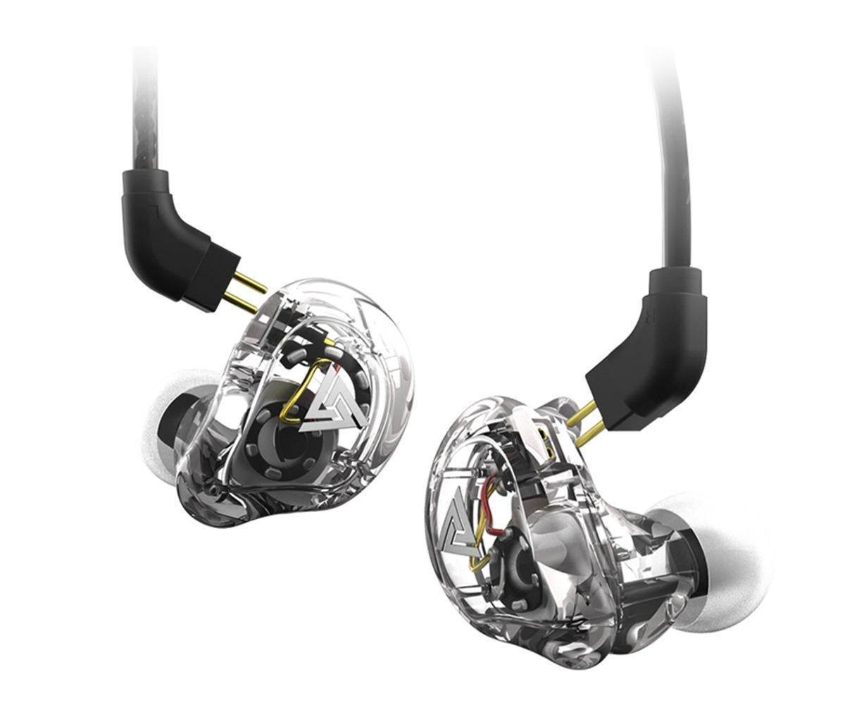 QKZ VK1 Wired In-Ear Earphones Bass HiFi Earbuds Sports Headphones with Mic-Transparent White - Image 1