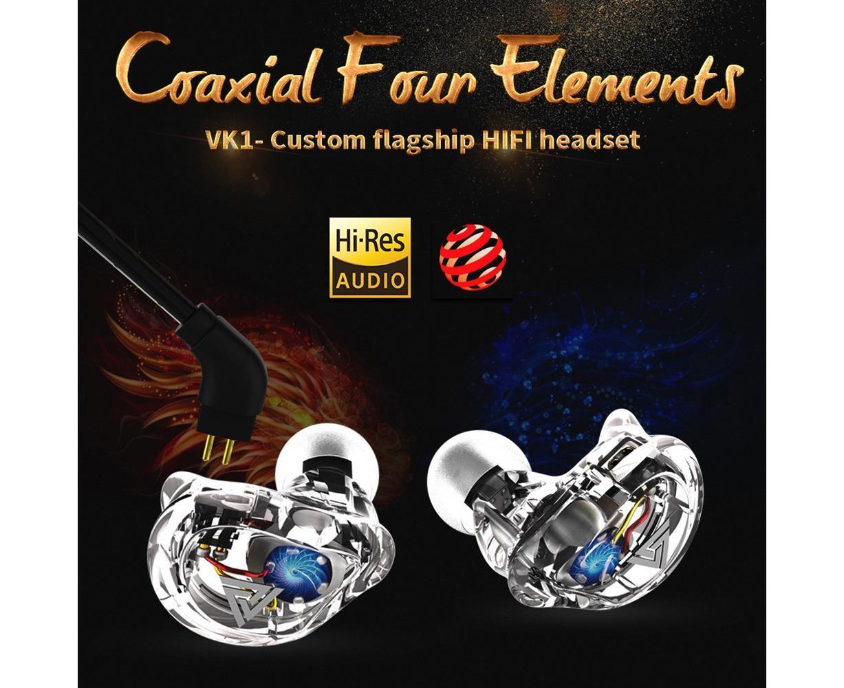 QKZ VK1 Wired In-Ear Earphones Bass HiFi Earbuds Sports Headphones with Mic-Transparent White - Image 8