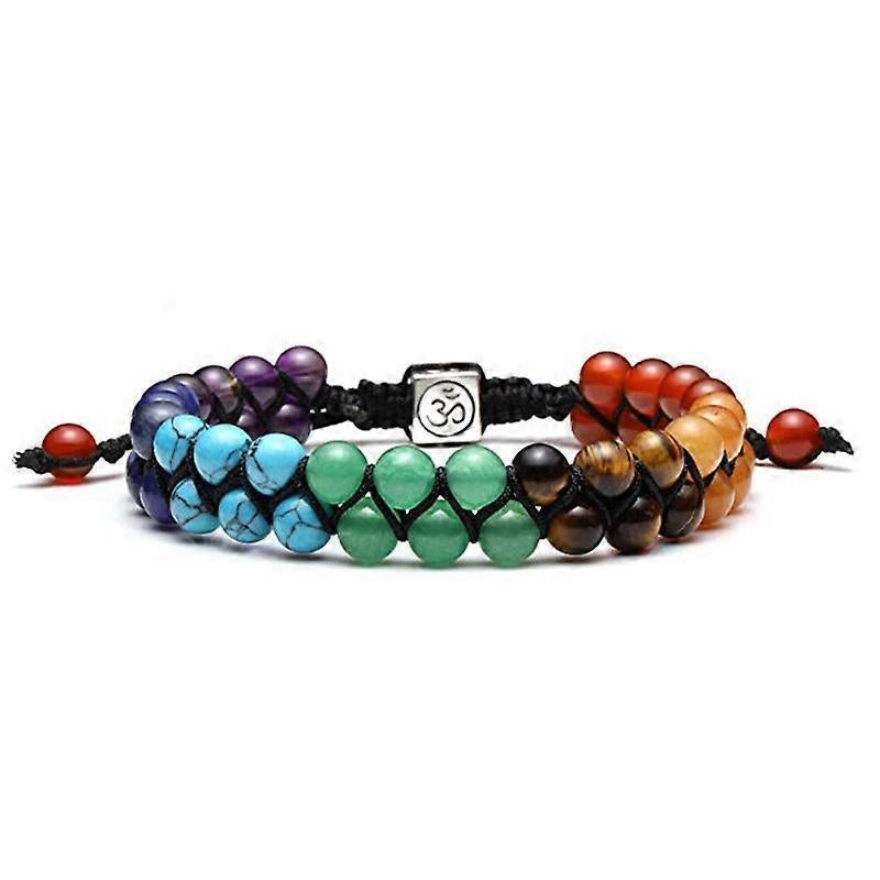 Top Plaza Bead Chakra Bracelet 7 Chakras Healing Crystals Bracelet Yoga Stone Beads Bracelets Meditation Relax Anxiety Bangle for Womens Mens - Image 1