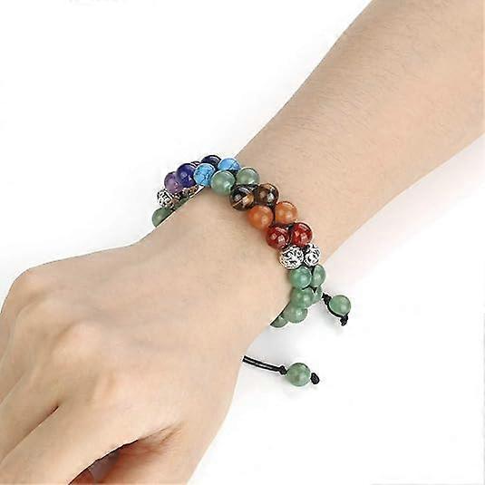 Top Plaza Bead Chakra Bracelet 7 Chakras Healing Crystals Bracelet Yoga Stone Beads Bracelets Meditation Relax Anxiety Bangle for Womens Mens - Image 2