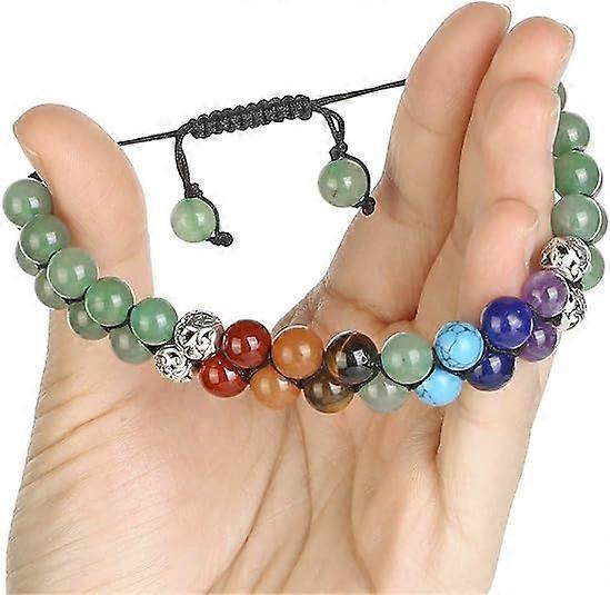 Top Plaza Bead Chakra Bracelet 7 Chakras Healing Crystals Bracelet Yoga Stone Beads Bracelets Meditation Relax Anxiety Bangle for Womens Mens - Image 3
