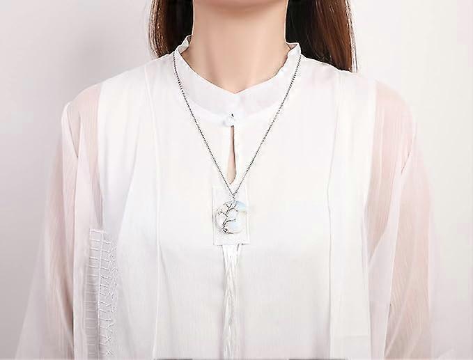 Tree of Life Wire Wrapped Crescent Moon Pendant Necklace Reiki Healing Crystal Stone Necklaces Natural Gemstone Quartz Jewelry for Women - Image 2