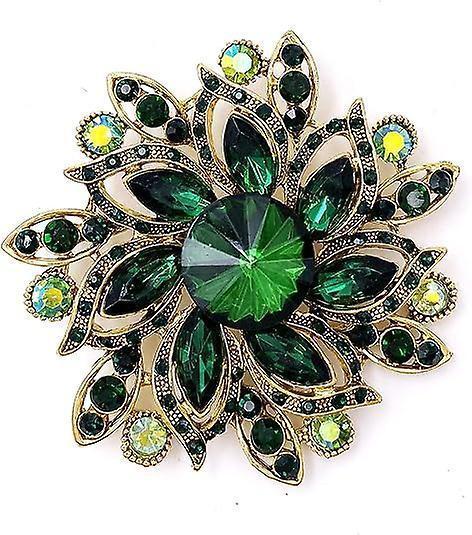 Vintage Women's Austrian Crystal Elegant Flower Brooch Wedding Broach Pin - Image 1