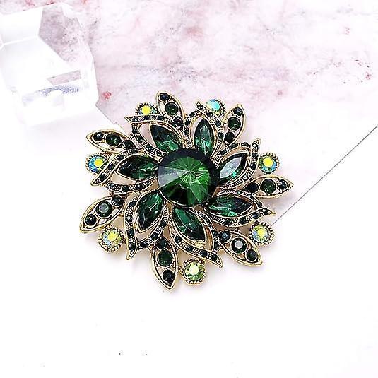 Vintage Women's Austrian Crystal Elegant Flower Brooch Wedding Broach Pin - Image 2