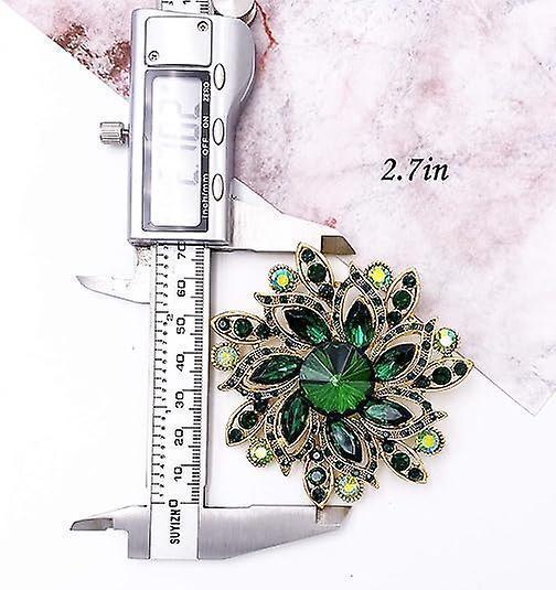 Vintage Women's Austrian Crystal Elegant Flower Brooch Wedding Broach Pin - Image 3
