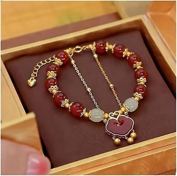 Year Of Rabbit Lucky Charm Hetian Jade Rabbit Bracelet Agate Crystal Bracelet Feng Shui Bracelet For Women - with Extension Chain - Image 1