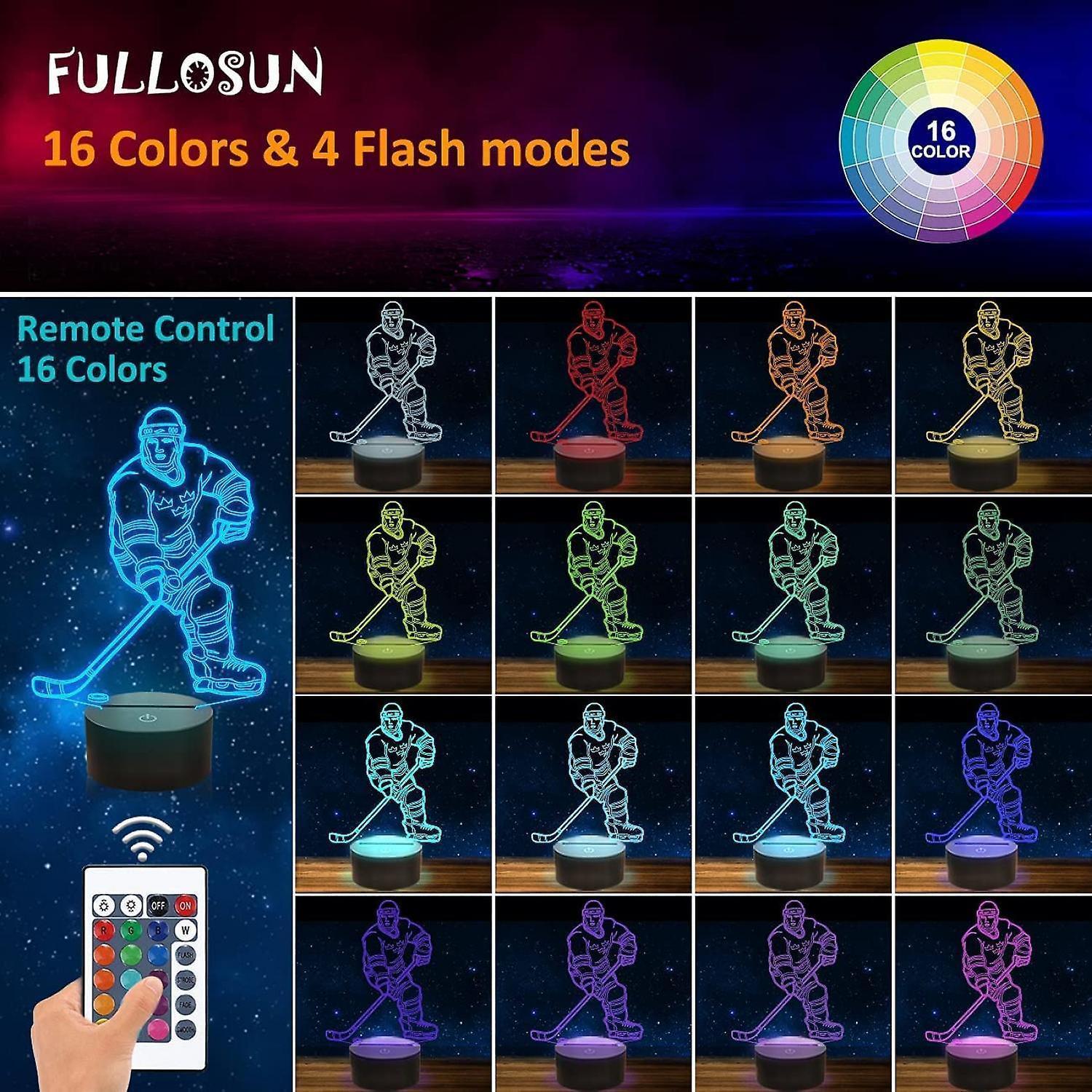3D Night Lights Ice Hockey Athlete 3D Illusion Bed - Image 5