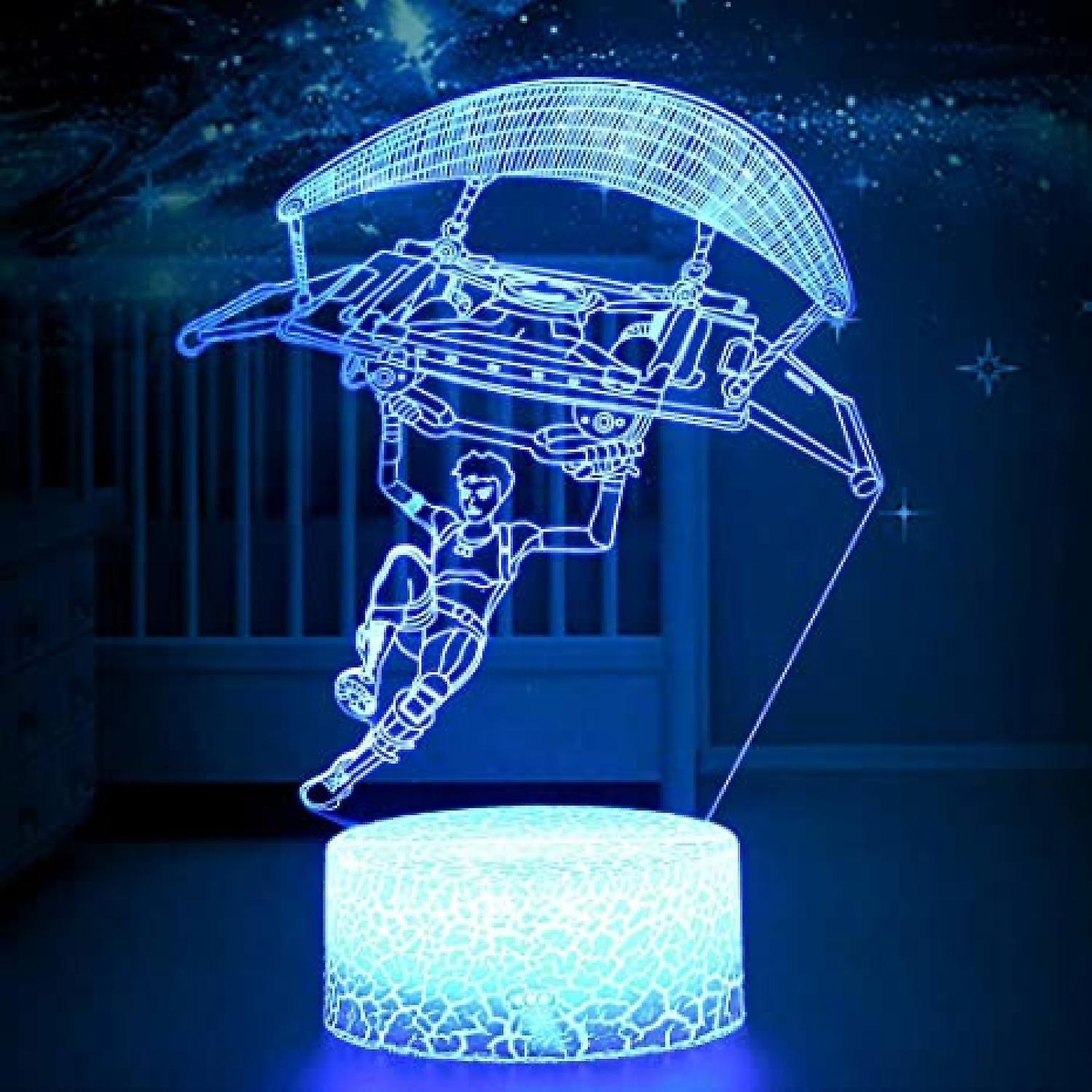 3D Illusion Night Light Paragliding Lamp with Remo - Image 2