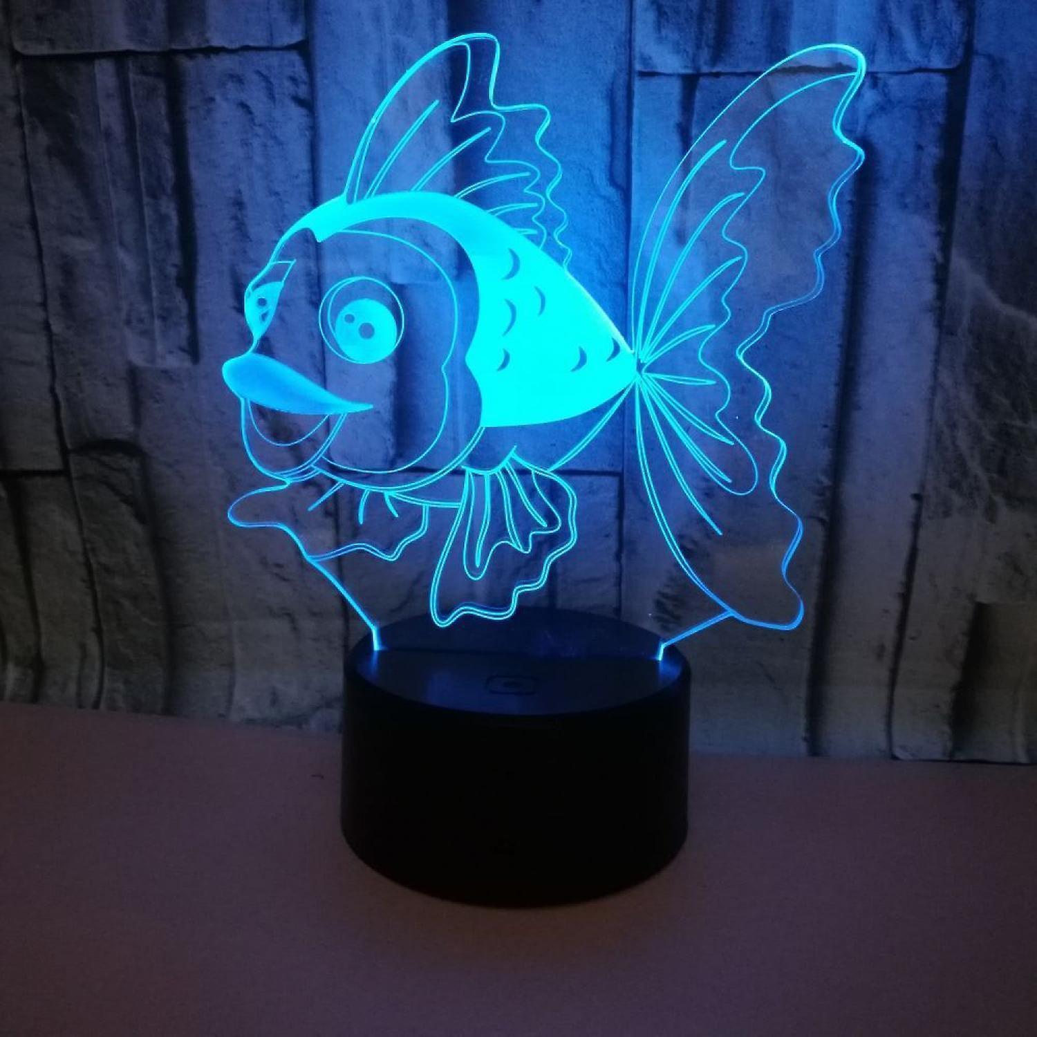 3D Fish Night Light Lamp Illusion Night Light 7 Color - Image 1