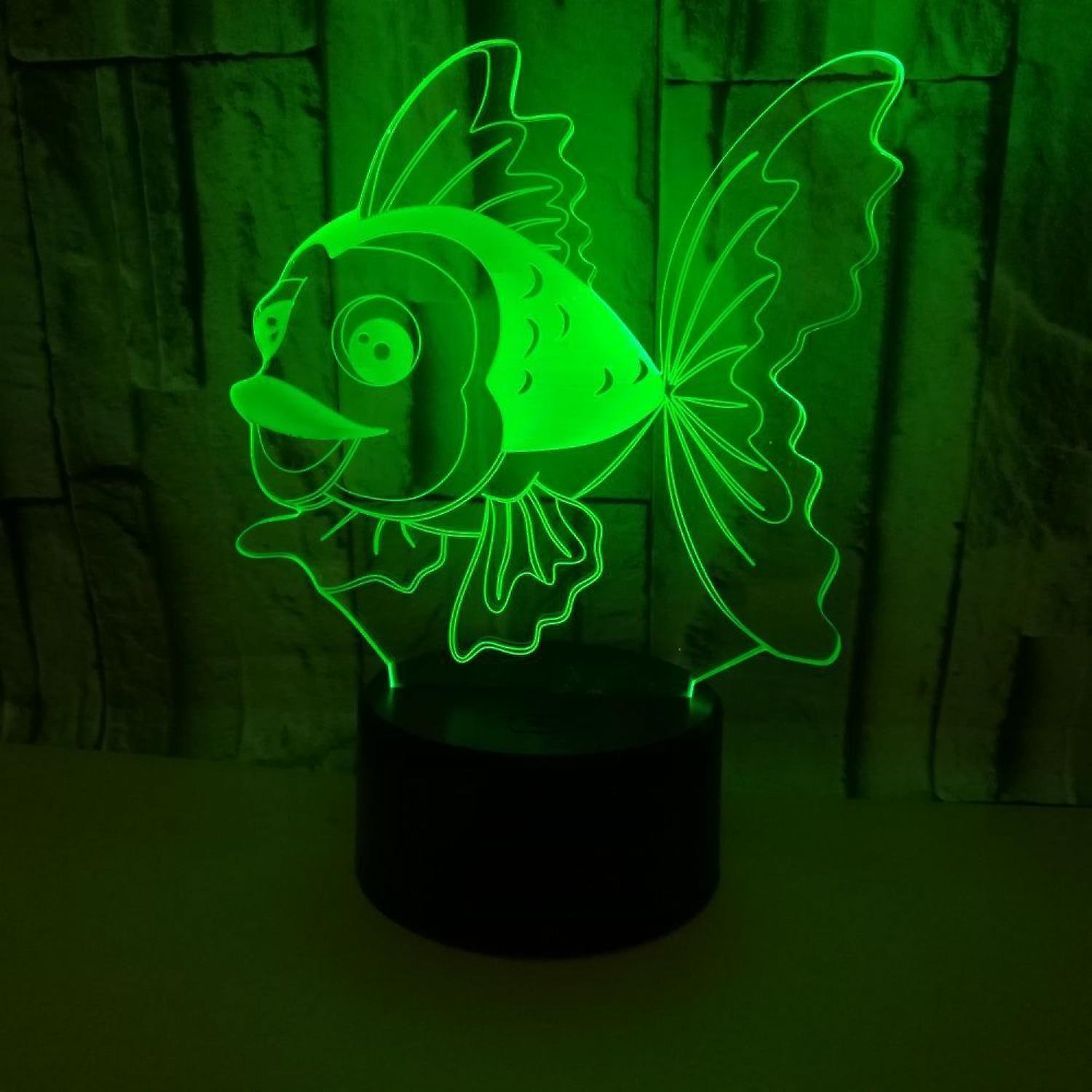 3D Fish Night Light Lamp Illusion Night Light 7 Color - Image 2