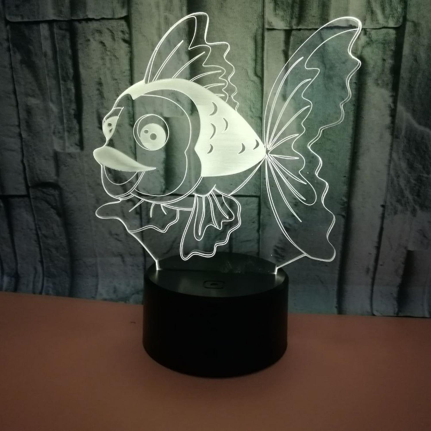 3D Fish Night Light Lamp Illusion Night Light 7 Color - Image 3