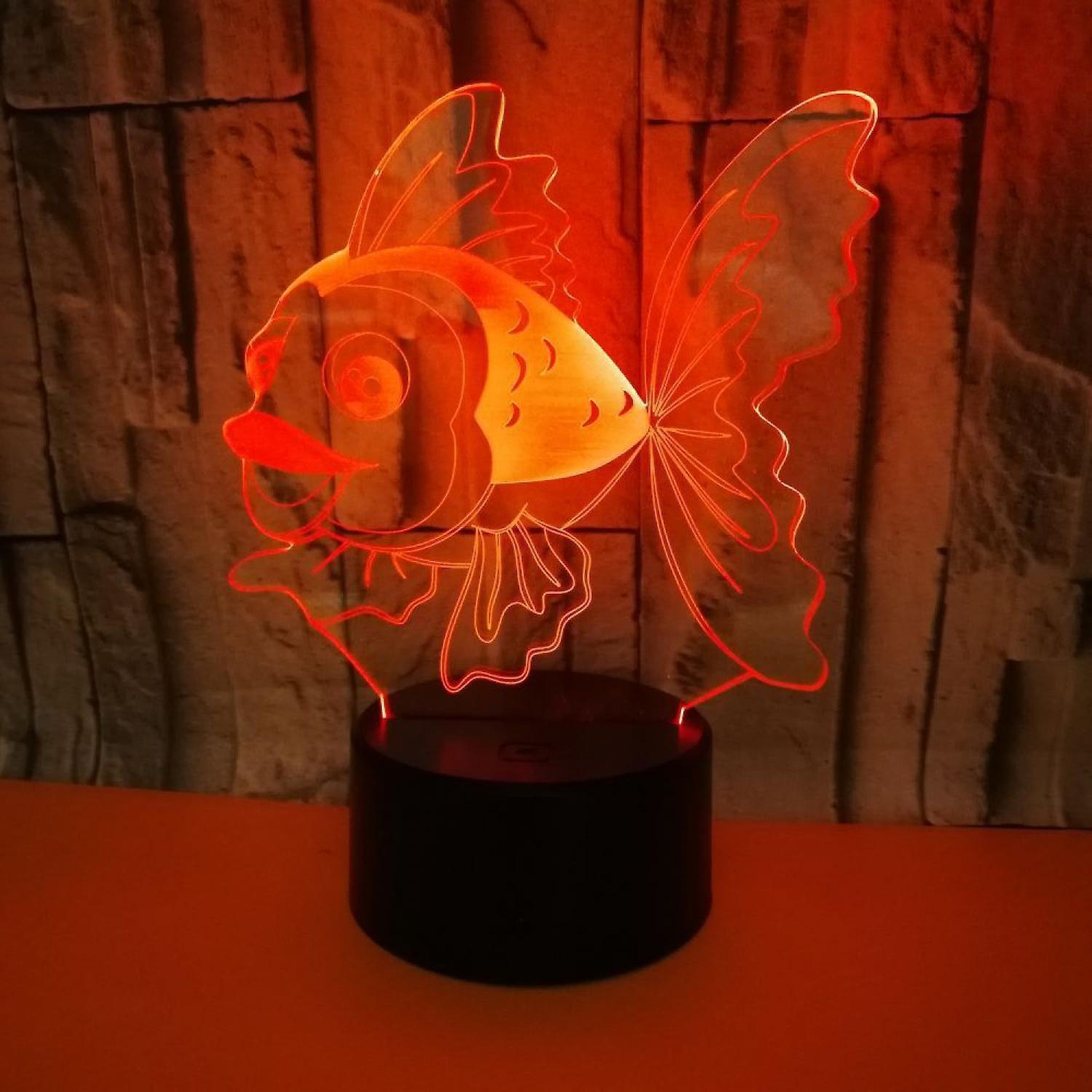 3D Fish Night Light Lamp Illusion Night Light 7 Color - Image 4