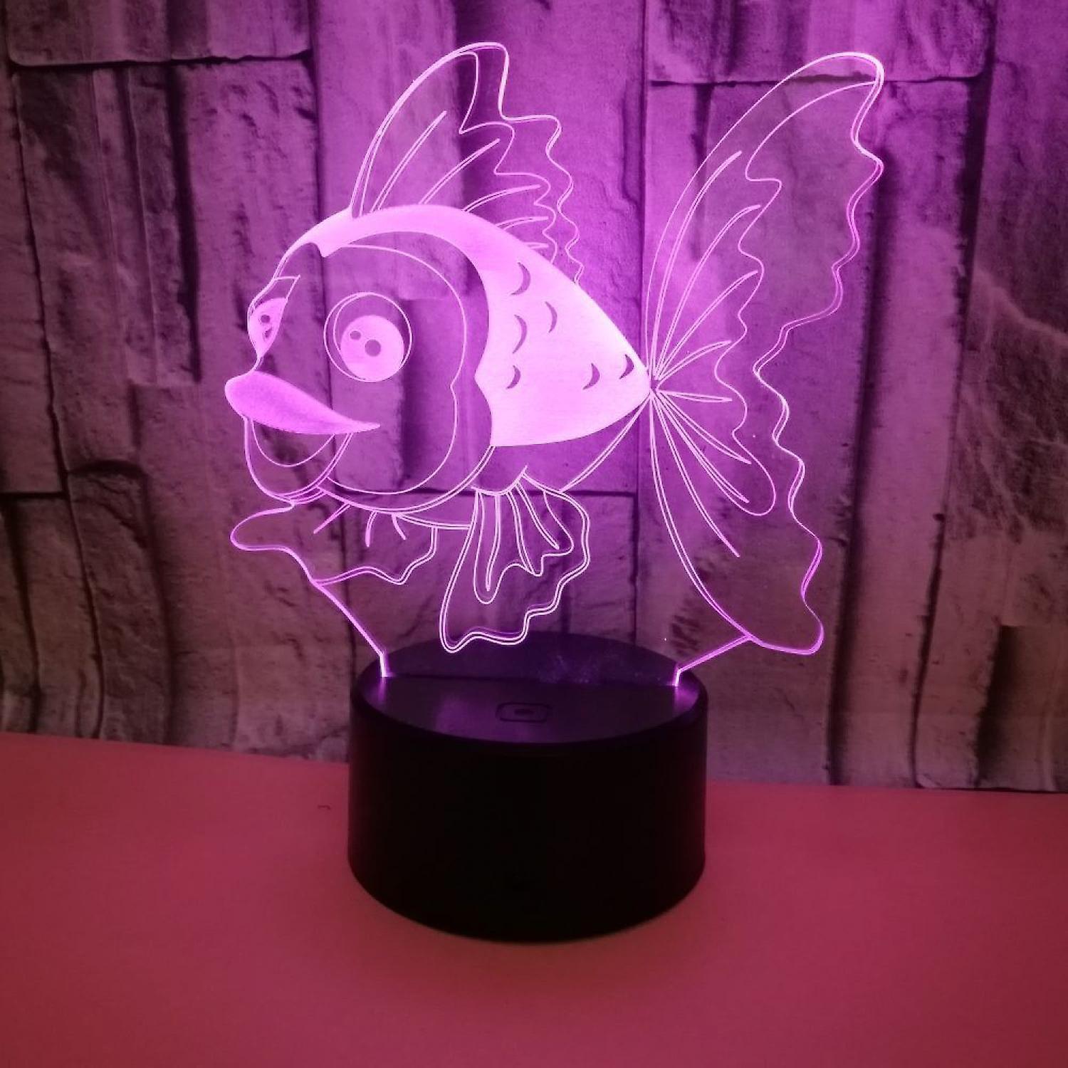 3D Fish Night Light Lamp Illusion Night Light 7 Color - Image 5