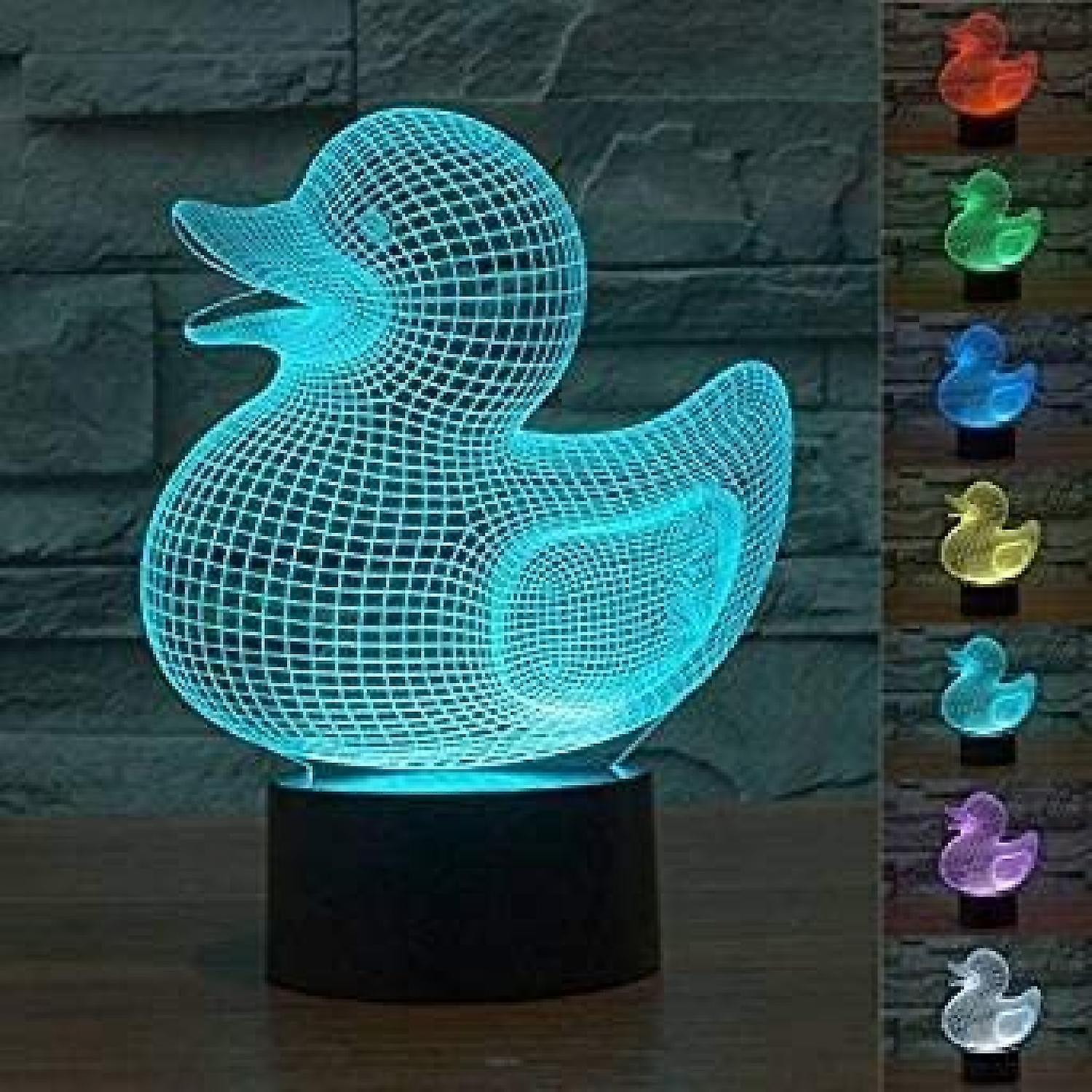 3D Duck Night Light Lamp Illusion Night Light 7 Color - Image 3