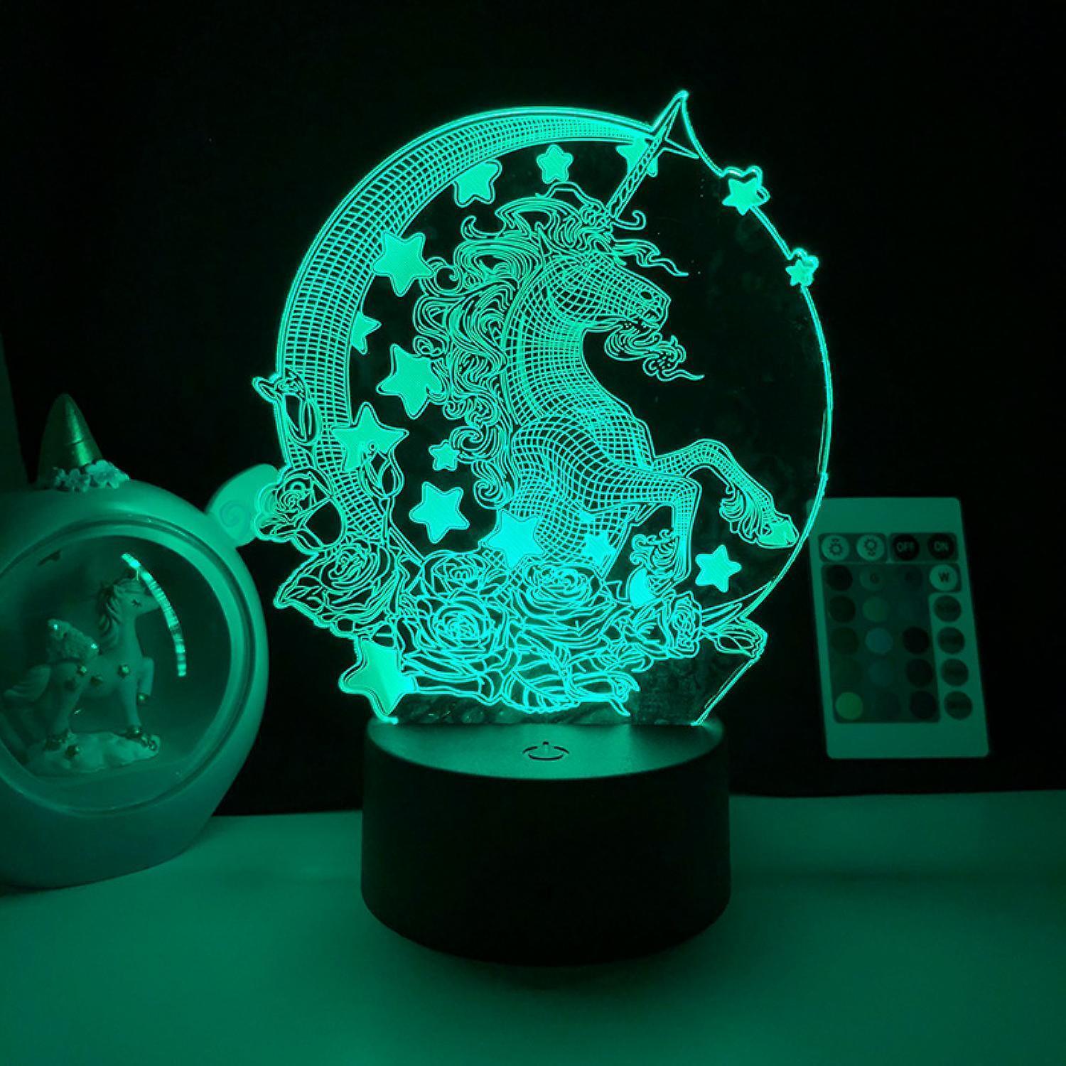 LED Night Light  Unicorn Series  3D Illusion Lamp - Image 1