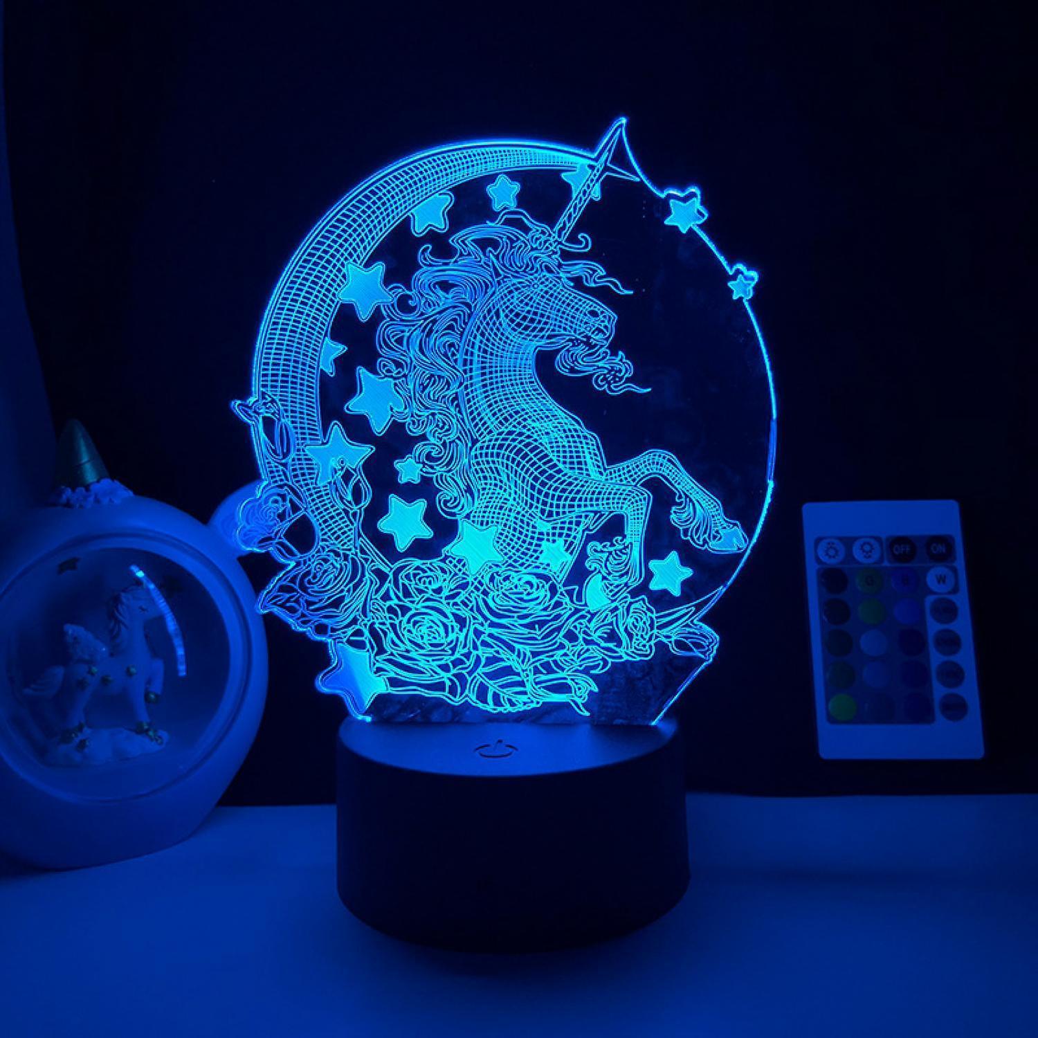 LED Night Light  Unicorn Series  3D Illusion Lamp - Image 3