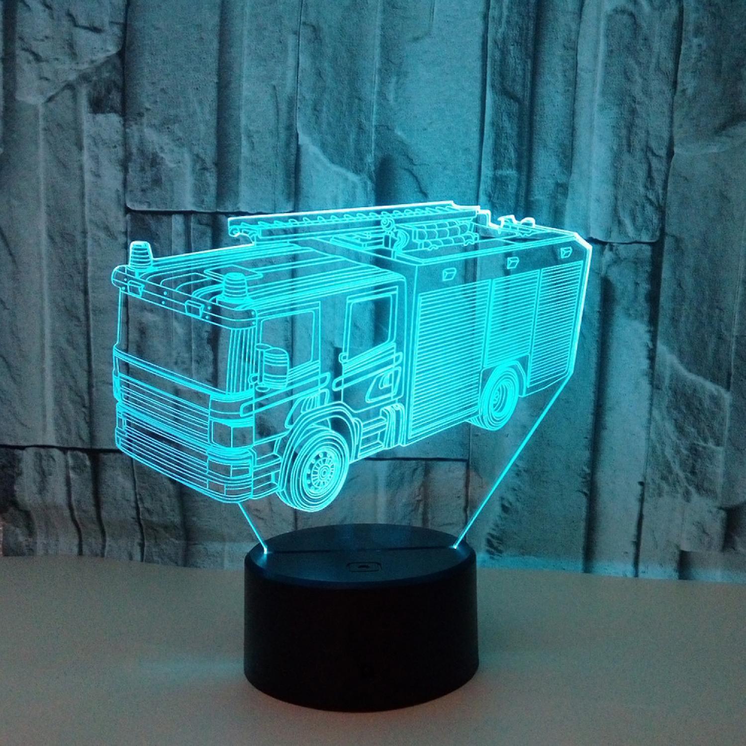 3D Night Light Fire Fighting Illusion Lamp with Re - Image 1