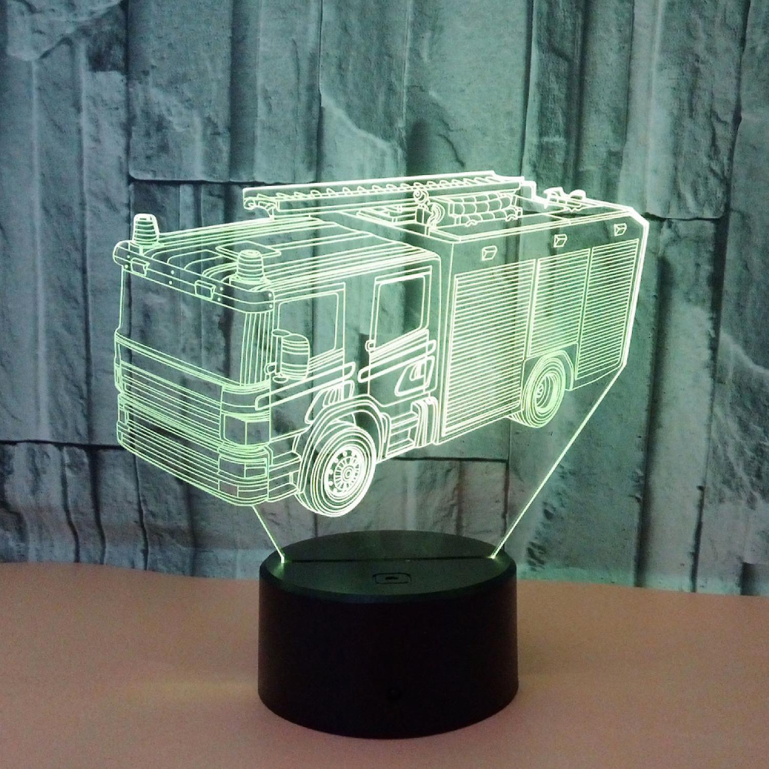 3D Night Light Fire Fighting Illusion Lamp with Re - Image 2