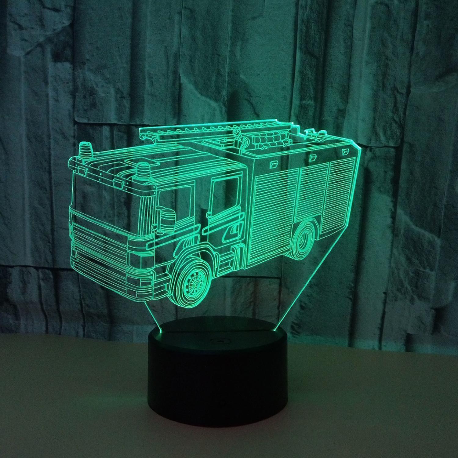 3D Night Light Fire Fighting Illusion Lamp with Re - Image 3