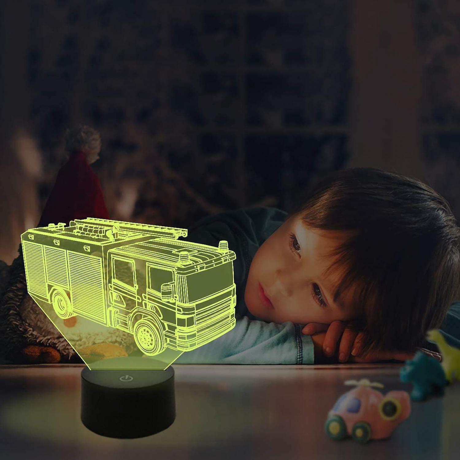 3D Night Light Fire Fighting Illusion Lamp with Re - Image 5
