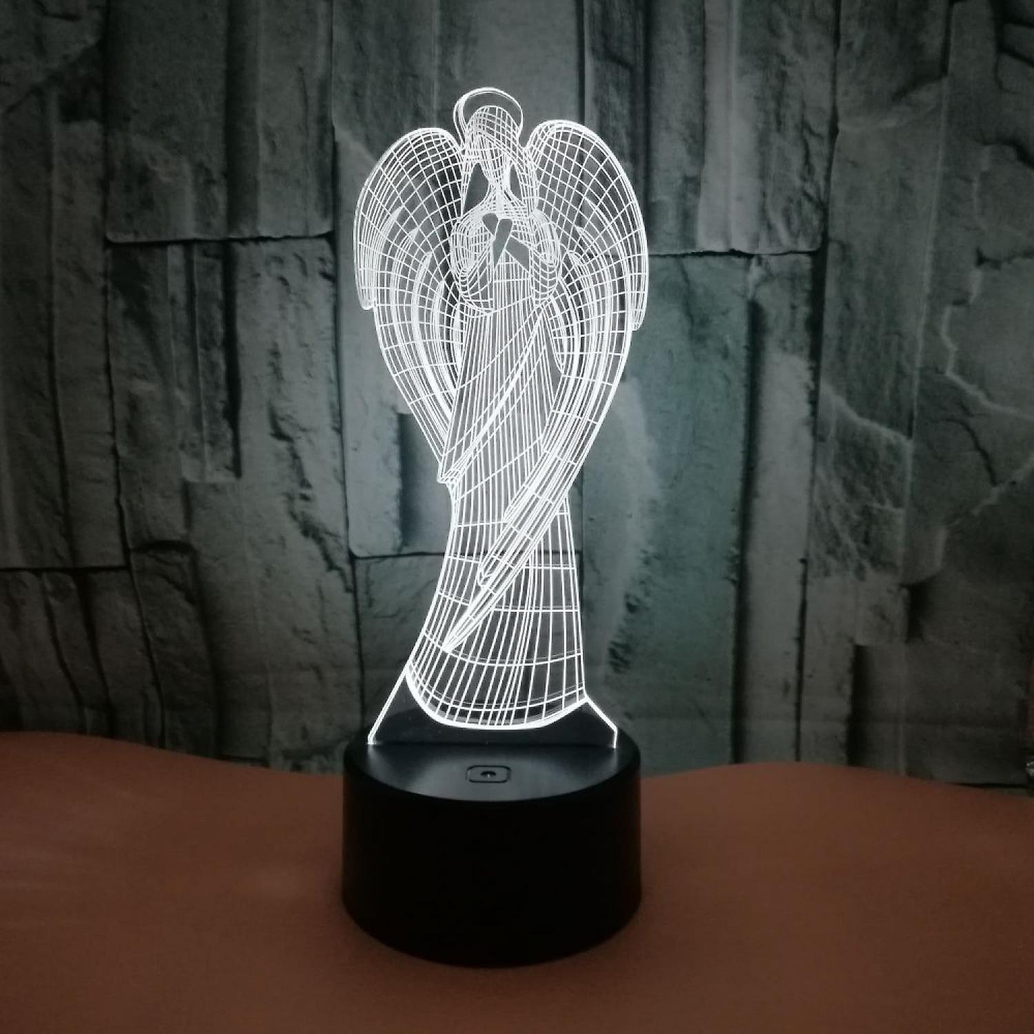 3D Angel Wing Night Light Lamp Illusion Night Ligh - Image 2