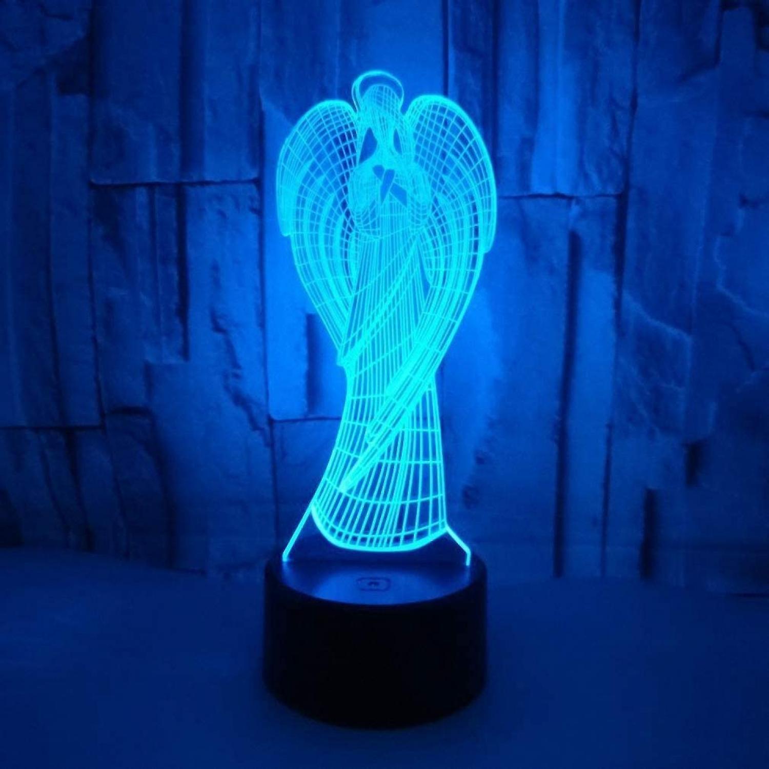 3D Angel Wing Night Light Lamp Illusion Night Ligh - Image 3