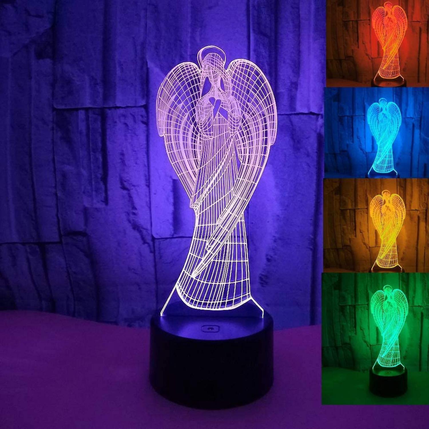 3D Angel Wing Night Light Lamp Illusion Night Ligh - Image 4