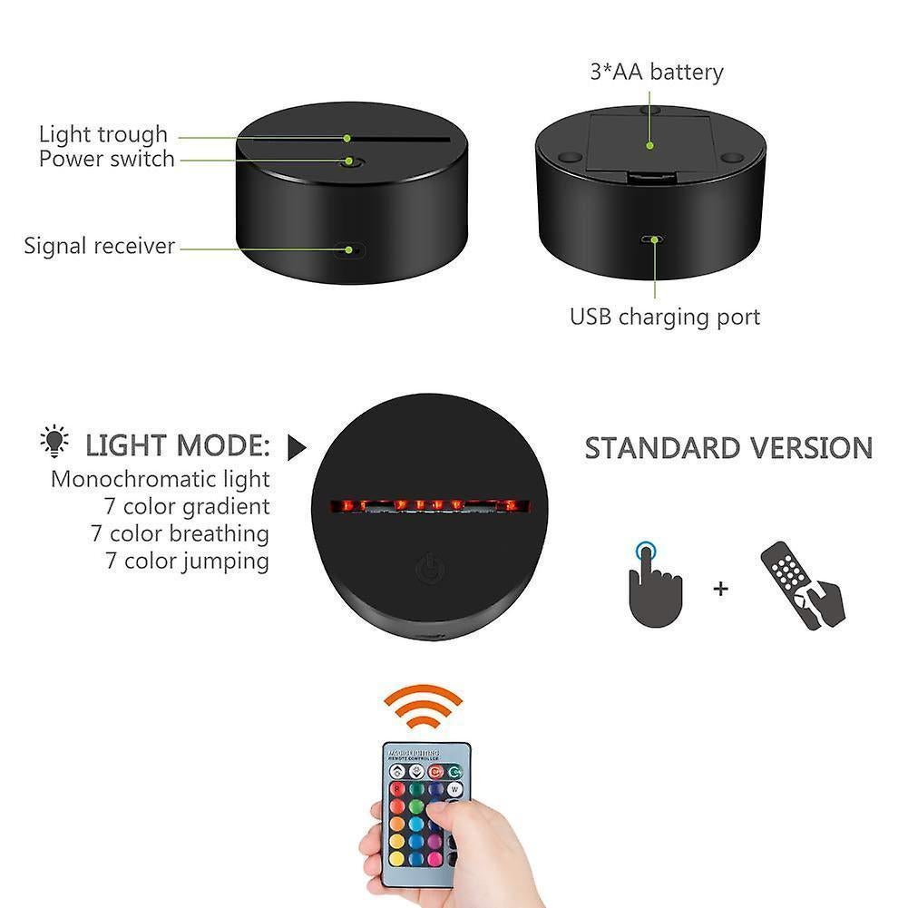 3D Optical Illusion Night Light 7 LED Color Changi - Image 4