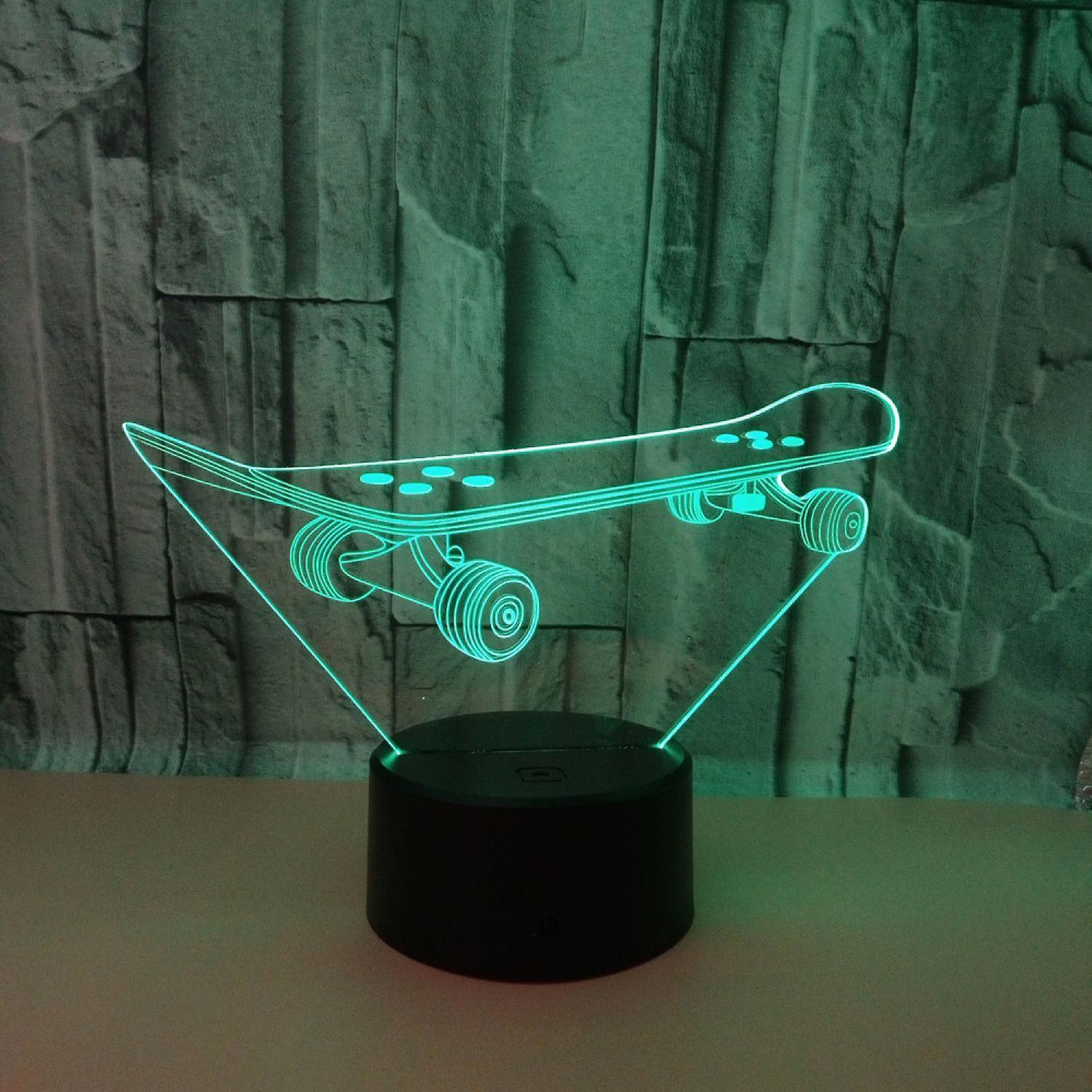 3D Optical Illusion Skateboard Sensor Night Light - Image 1
