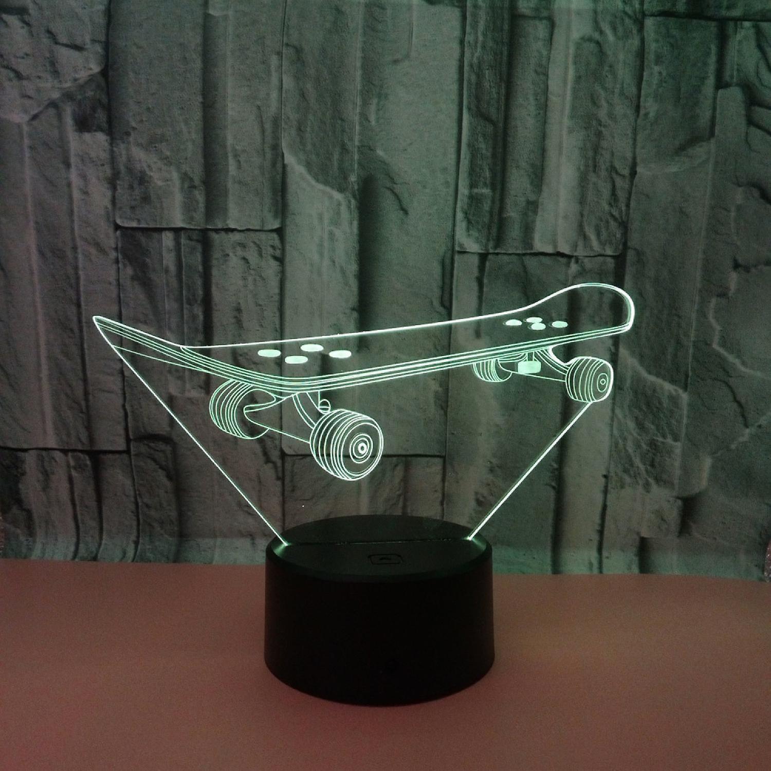 3D Optical Illusion Skateboard Sensor Night Light - Image 2