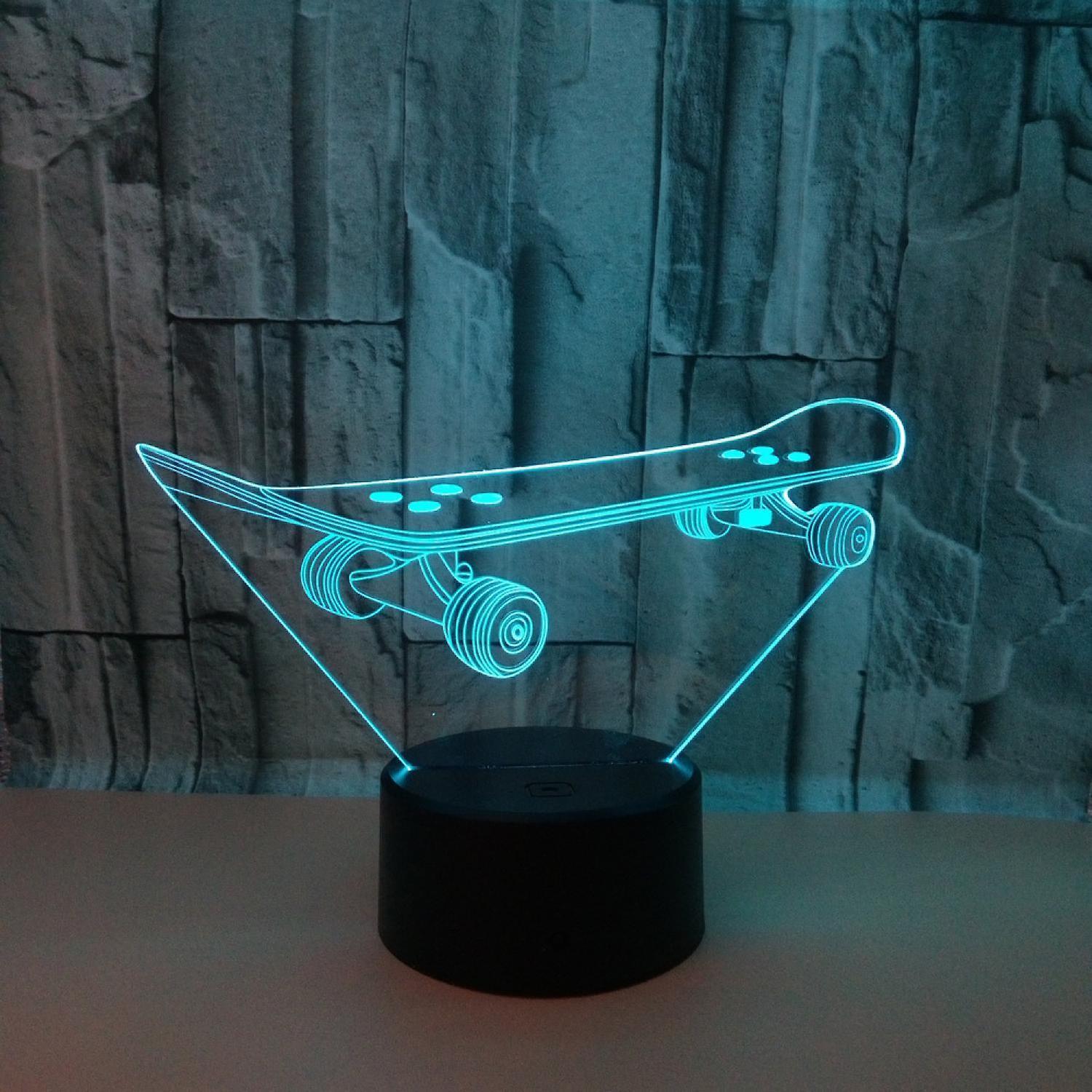 3D Optical Illusion Skateboard Sensor Night Light - Image 3
