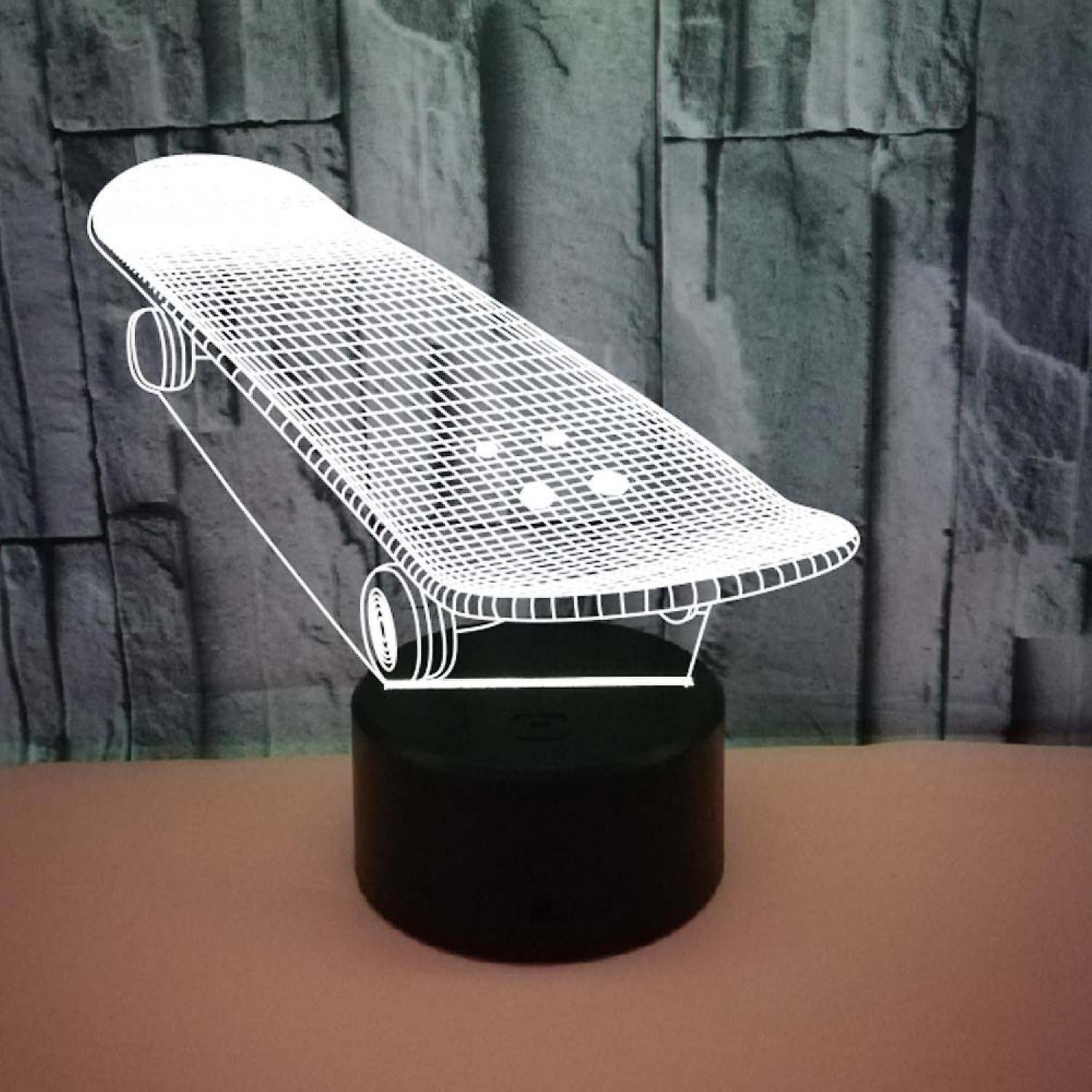 3D Optical Illusion Skateboard Sensor Night Light - Image 2