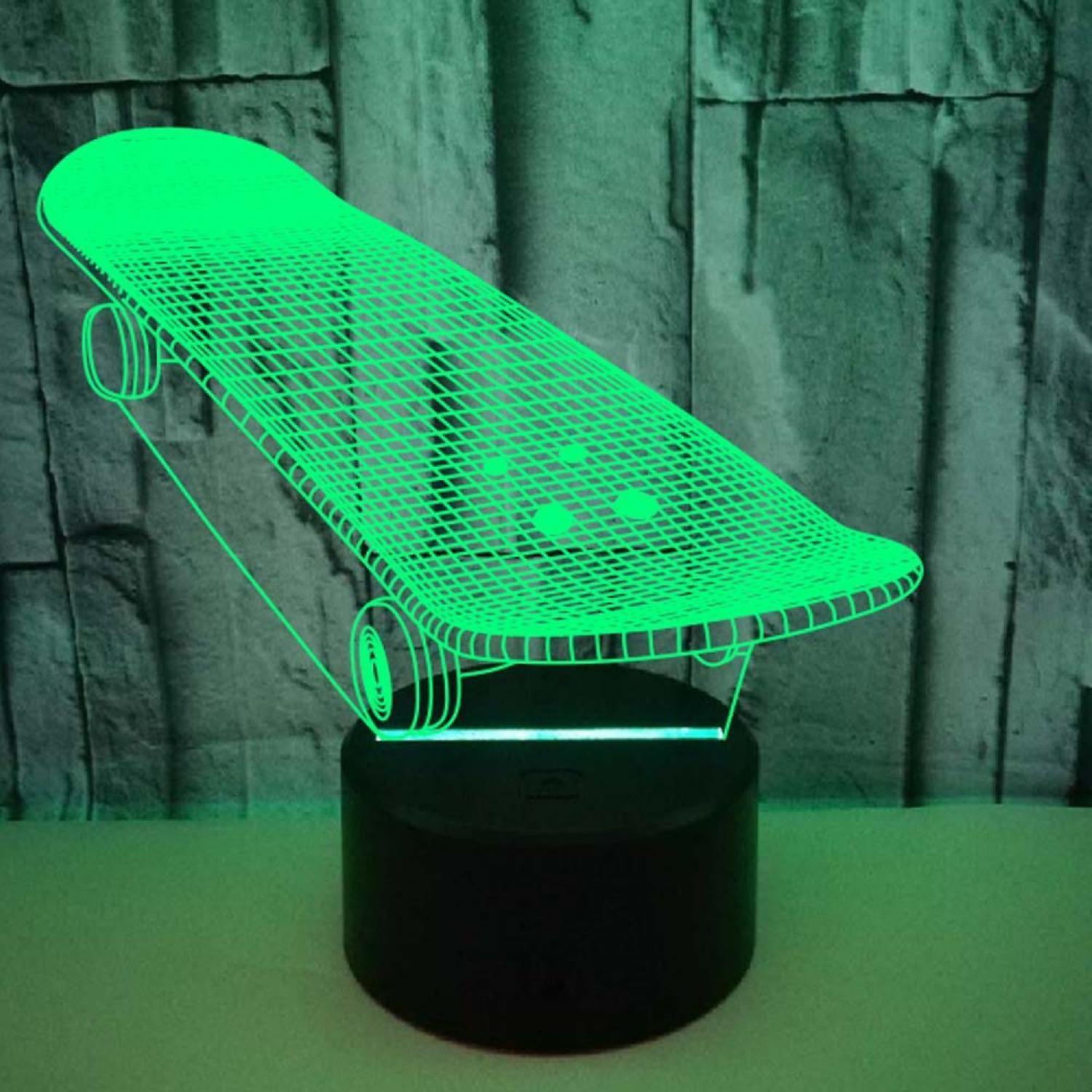 3D Optical Illusion Skateboard Sensor Night Light - Image 3