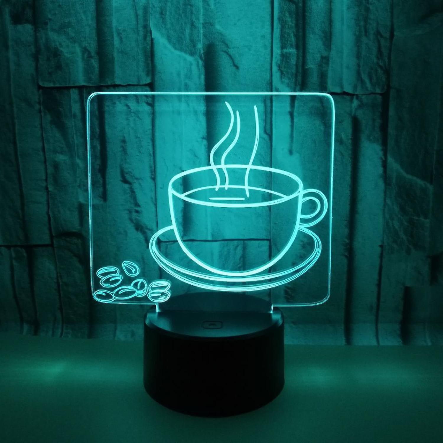 3D Coffee Night Light  Led Light Optical Illusion - Image 1