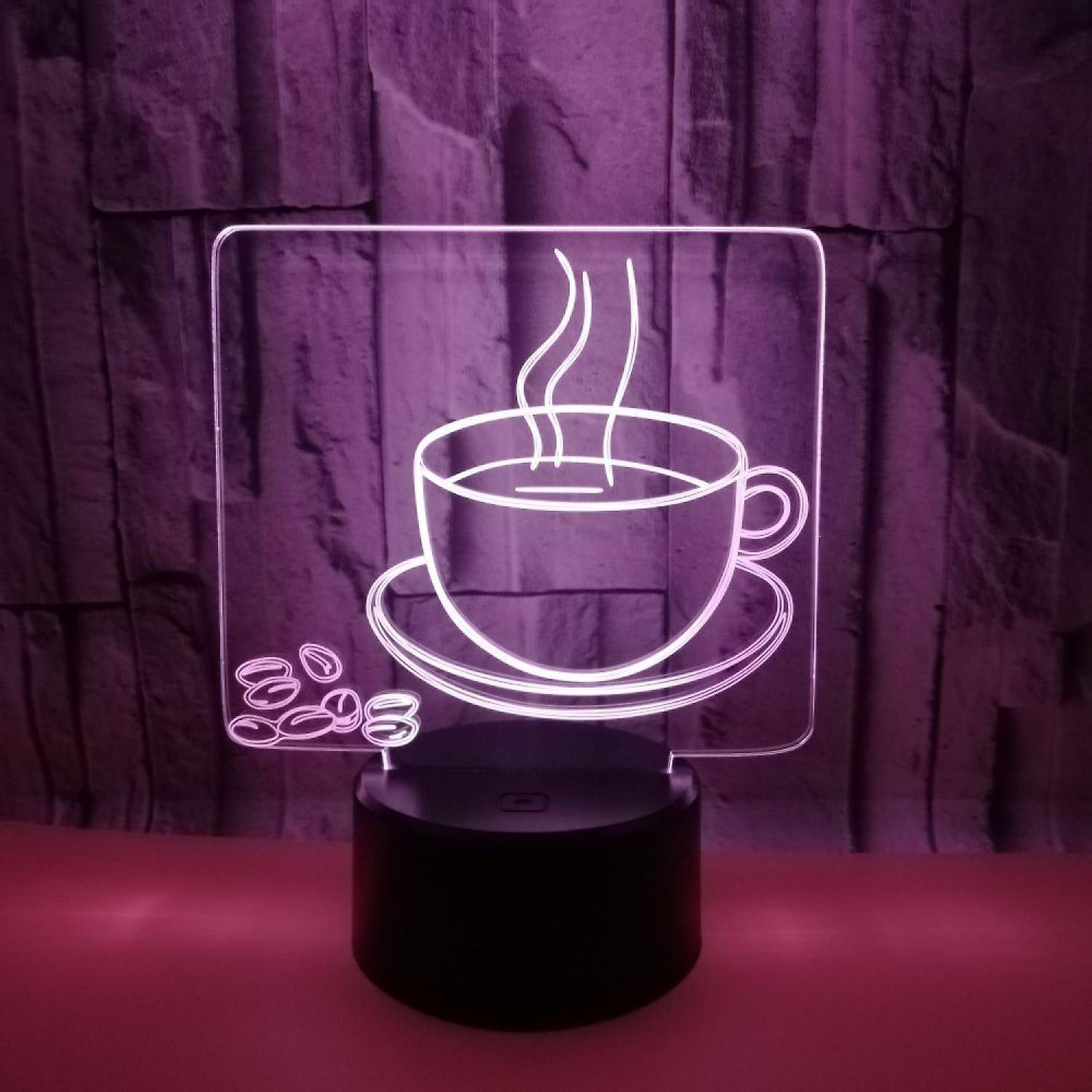 3D Coffee Night Light  Led Light Optical Illusion - Image 2