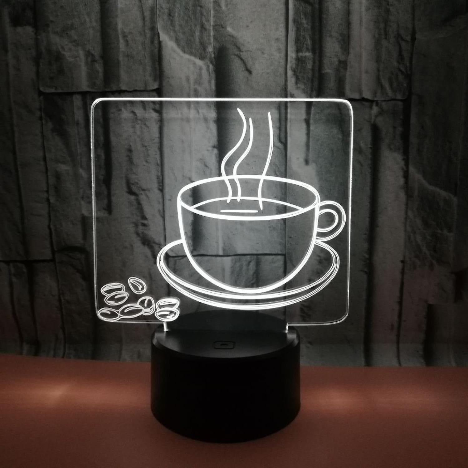 3D Coffee Night Light  Led Light Optical Illusion - Image 3