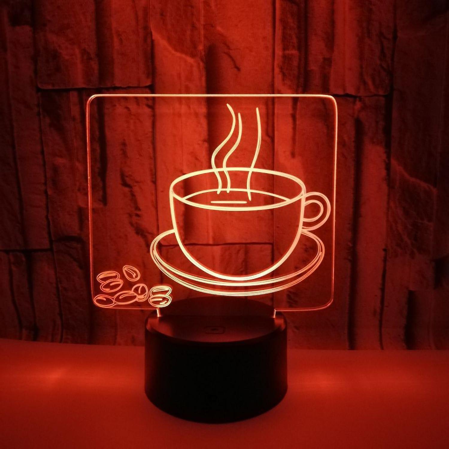 3D Coffee Night Light  Led Light Optical Illusion - Image 4