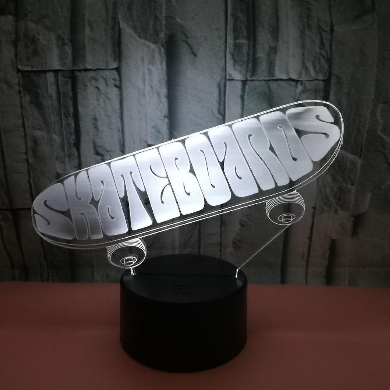 3D Optical Illusion Skateboard Sensor Night Light - Image 1