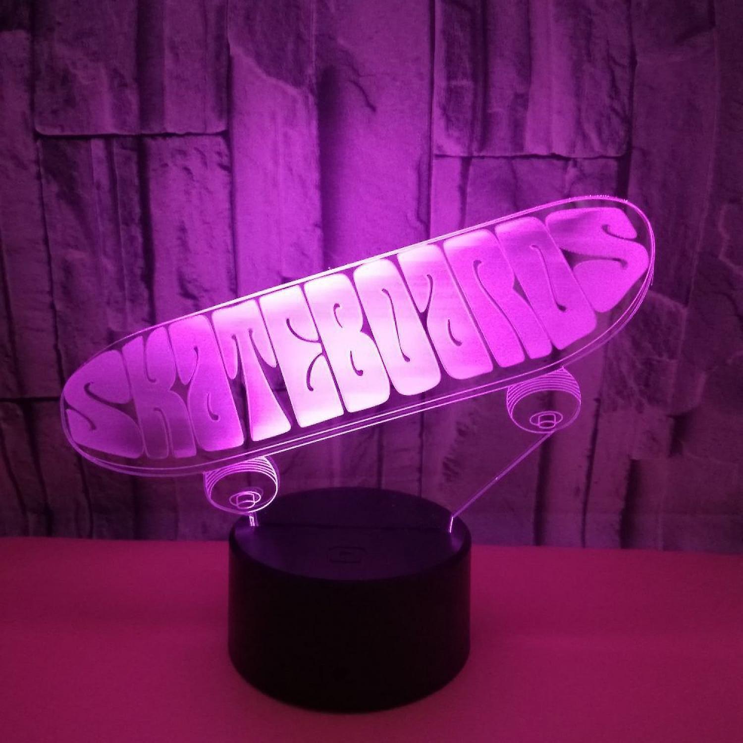 3D Optical Illusion Skateboard Sensor Night Light - Image 2