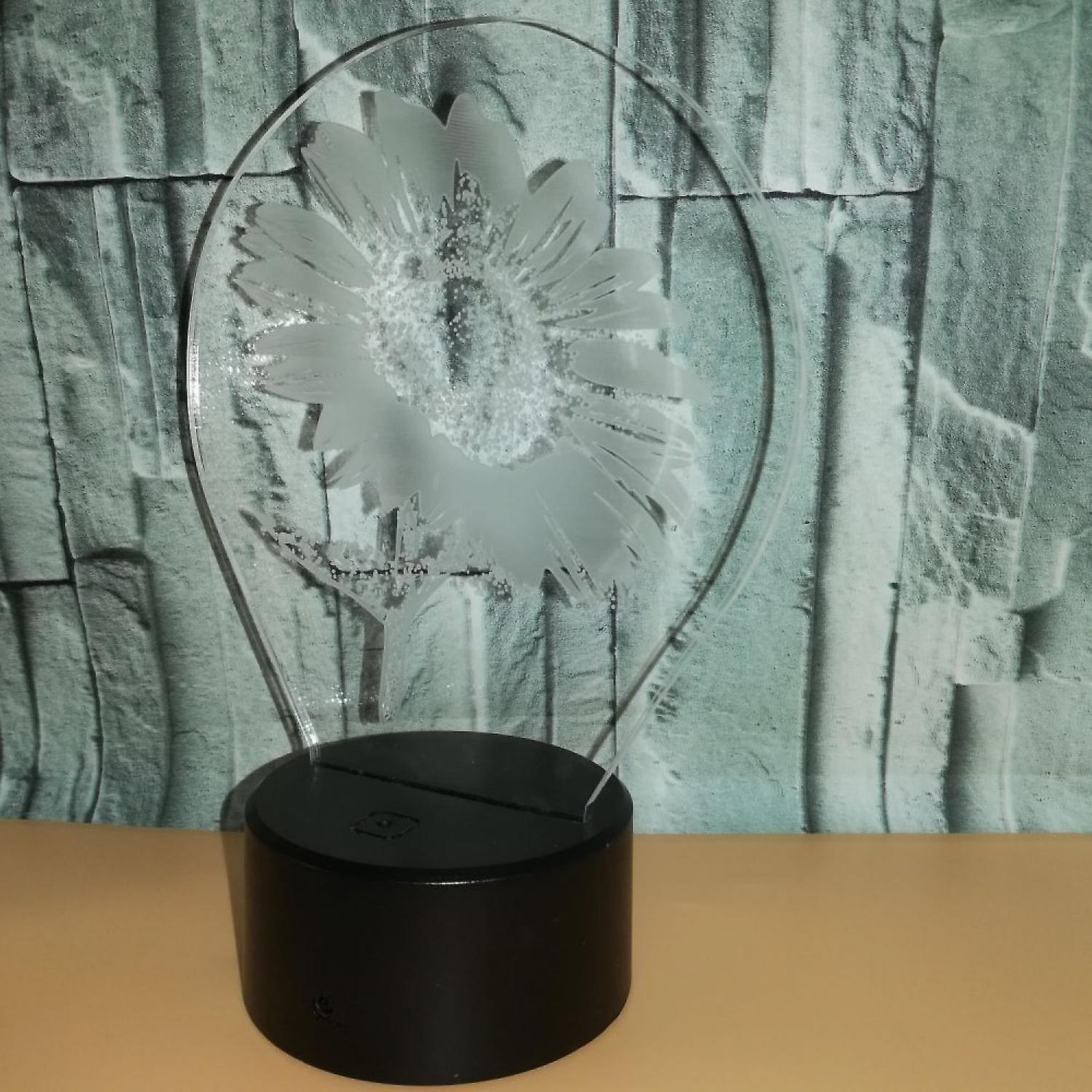 3D Sunflower Night Light Touch Table Desk Optical Illusion Lamps 7 Color Changing Lights Home Decoration Xmas Birthday Gift B091-223 - Image 4