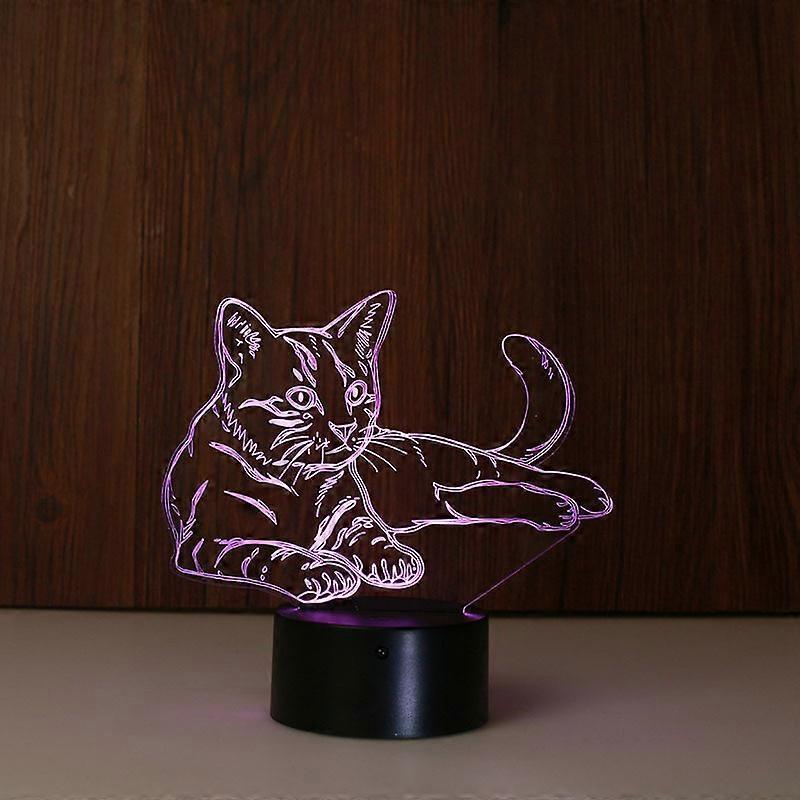 3D Optical Illusion Light LED Night Light, Cat Bedside Lamp babies Sleeping Light - Image 1