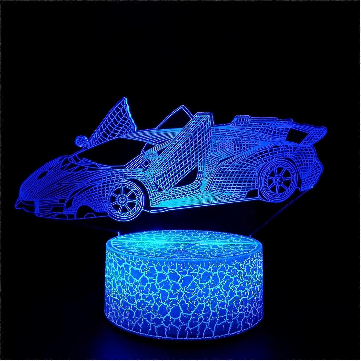 3D Optical Illusion Night Light Visual Creative LED Desk Lamp Remote and Touch Control 7 or 16 Color Changes USB Powered - Image 1