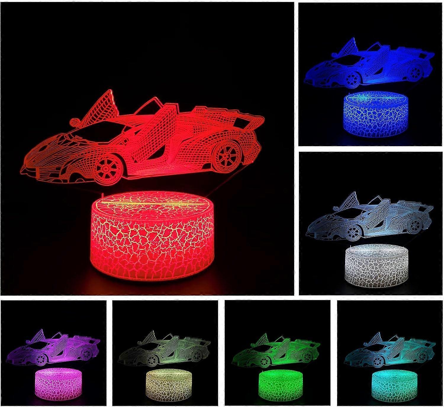 3D Optical Illusion Night Light Visual Creative LED Desk Lamp Remote and Touch Control 7 or 16 Color Changes USB Powered - Image 2